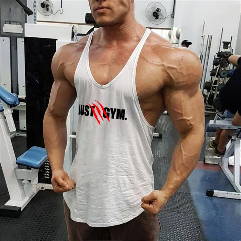 

Fitness Man Bodybuilding Shirt Men's Cotton Singlet Gym Vest Stringer Sleeveless Sweatshirt T-shirts Y Back Suspenders Man Top