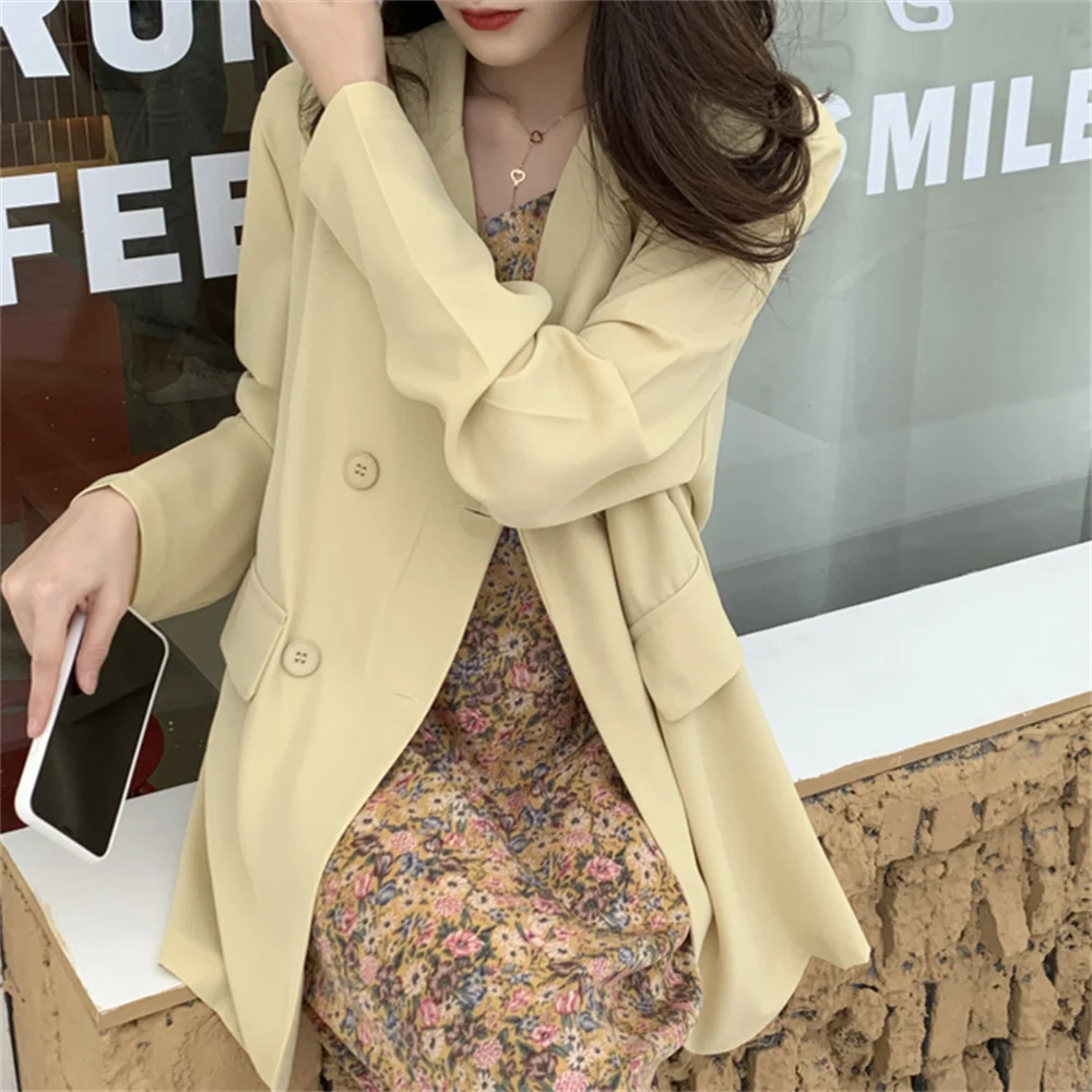 

HziriP 6 Colors Spring Thin Sunscreen Women Blazers Casual Chic Full Sleeves 2022 Lady Solid Elegant New Fashion Loose Coats
