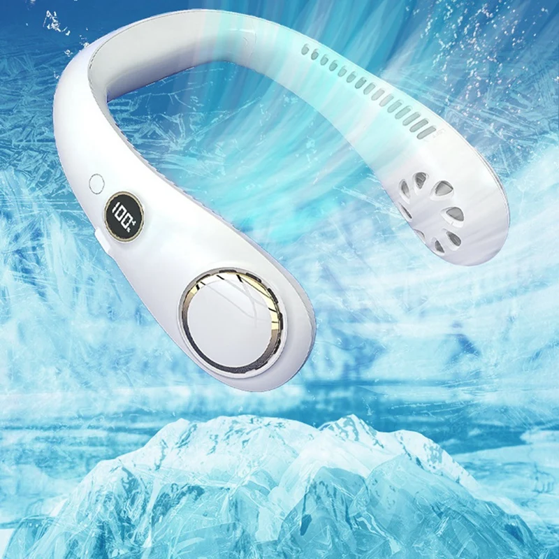 

Мини-вентилятор, удобный подвесной шейный вентилятор с USB-портом, перезаряжаемый портативный безлистный охладитель воздуха, беспроводной у...