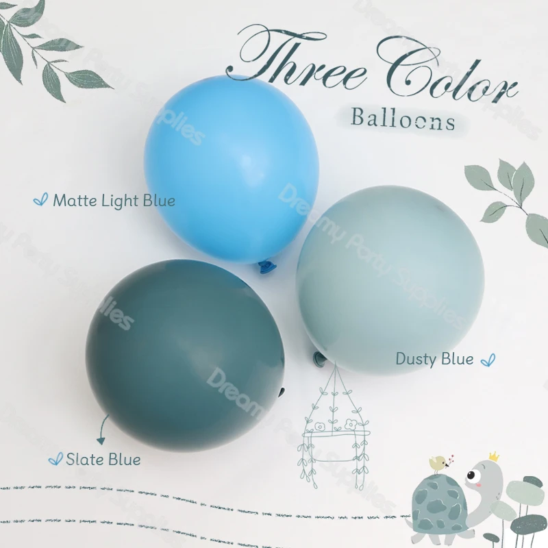 

5/10/12/18inch Ocean Dusty Slate Matte Blue Balloons Decoration Baptism Boy 1st Birthday Balloon Garland Arch Baby Shower Decor
