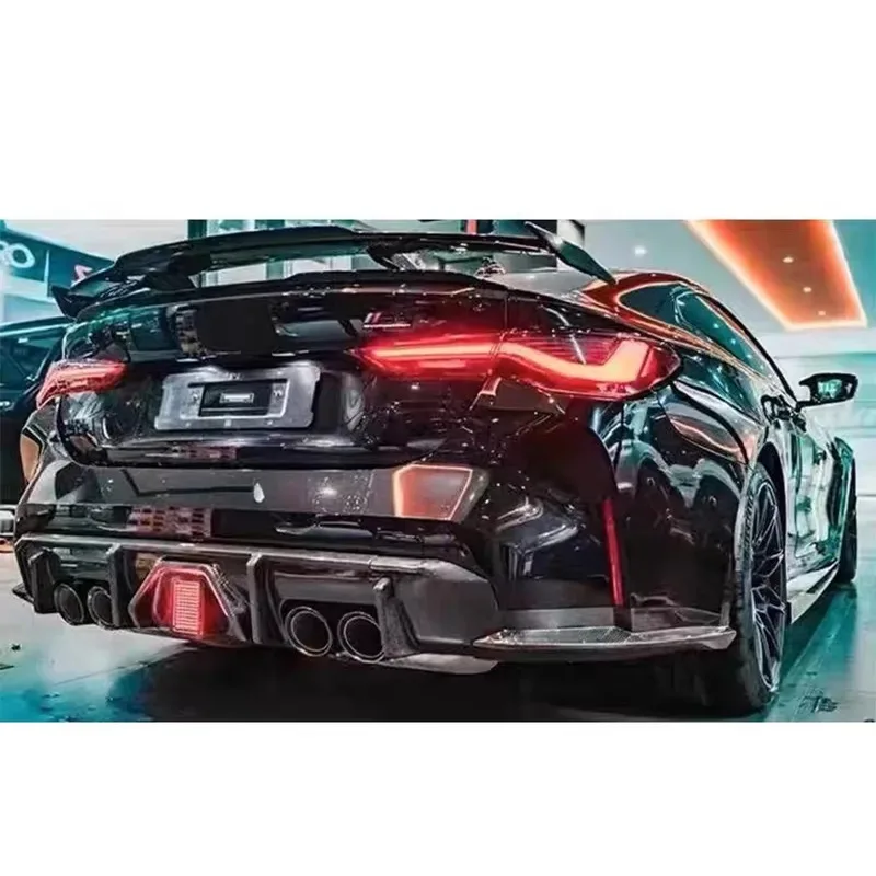 Фото Для BMW M3 G80 M4 G82 G83 2021+ Карбоновый задний диффузор бампера, задние сплиттеры, спойлер, задняя накладка, комплект обвеса №3