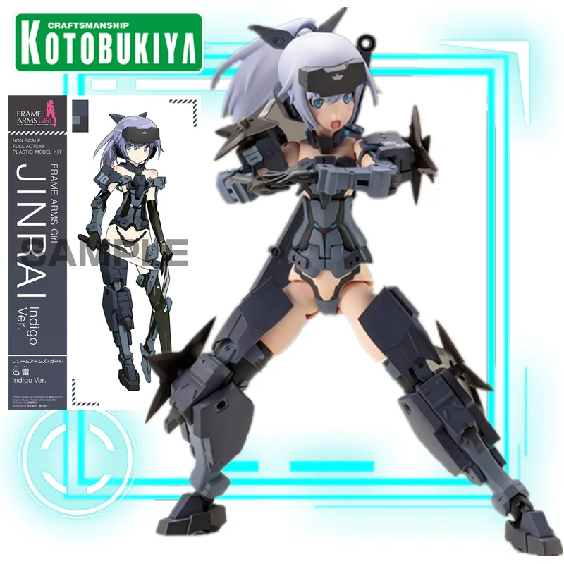 

Kotobukiya Original genuine Limited Frame Arms Girl JINRAI Indigo Ver KAWAII Mech Girl Assembled Model Kit Toy Christmas Gift