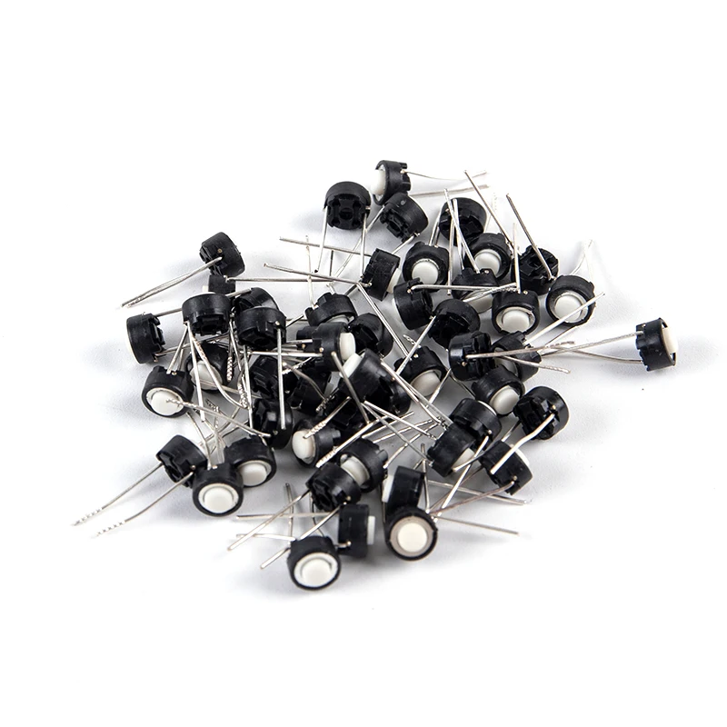 50pcs Tact Switch White Black Touch Switch 6*6*4.3mm/6*6*5mm DIP Tactile Push Button Micro Switch