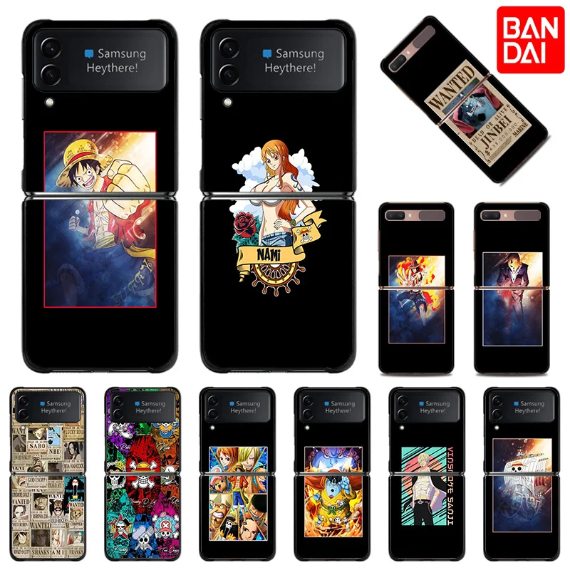 

Luxury Black Hard Phone Shell Case Cover for Samsung Galaxy Z Flip3 5G Flip 3 Bandai One Piece Anime Fundas Coque Capa