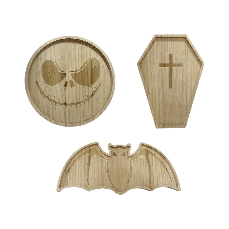 

Wooden Dinner Bread Plates Fruit Snacks Food Display Dishes Tea Tray for Kitchen