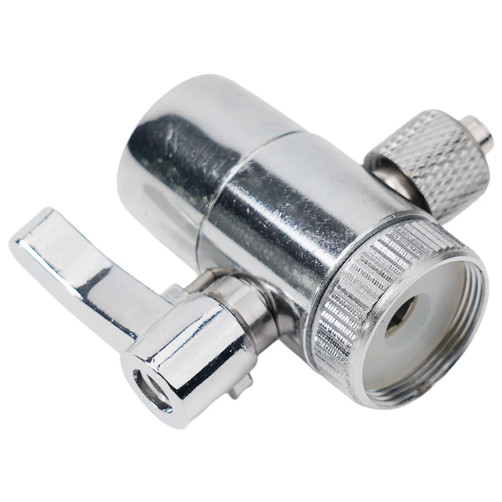

Durable Diverter Valve Faucet Adapter Brass Counter Top Water Fits Most Filter Faucets G1/2inch G3/8inch Silver