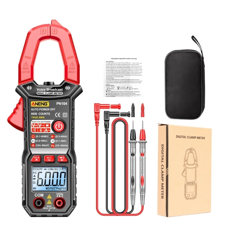 

50JC Voice Broadcast Multimeter Voltage Current Resistance Capacitance Diode NCV Hz Duty Cycle Detect Meter 6000 Counts