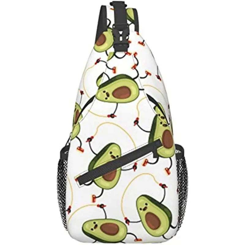 

Funny Cartoon Avocados Print Sling Backpack For Men And Women Crossbody Chest Bag Travel Hiking Daypack
