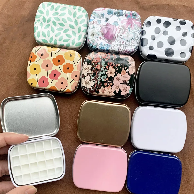 Пустая компактная Акварельная коробка 12/24grid, портативная Акварельная палитра, дорожная картина, эскиз, увлажняющая коробка, коробка для рисования