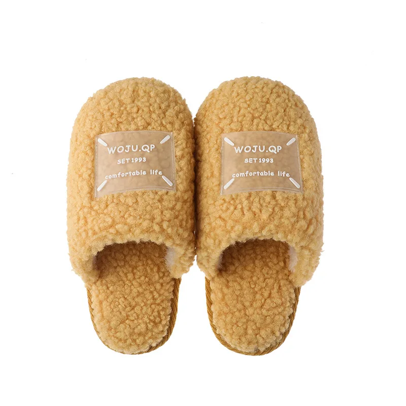 Plush Warm Home Slippers Women Cotton Soft Comfortable Winter Men Pink Shoes Indoor For Bedroom Fluffy Slipper Lovers Couples