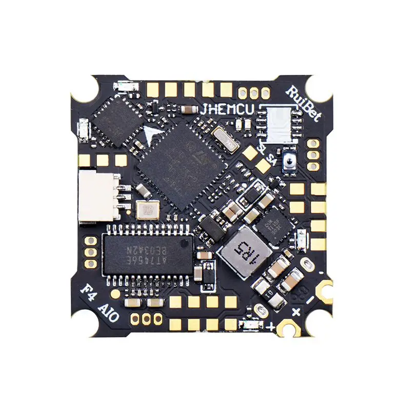 

Контроллер полета JHEMCU RuiBet F4 AIO MPU600 F411 BLHELIS 12A 4 в 1 ESC встроенный датчик напряжения тока 25,5X25,5 мм для радиоуправляемого дрона