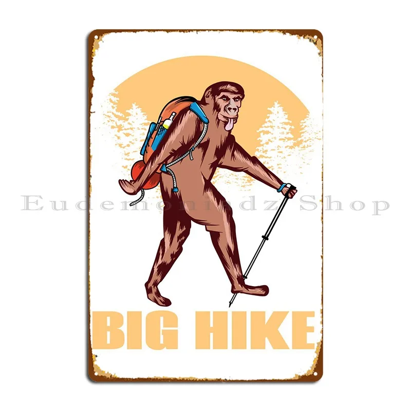 

Bigfoot Hiking Metal Sign Mural Club Designing Character Cinema Tin Sign Poster