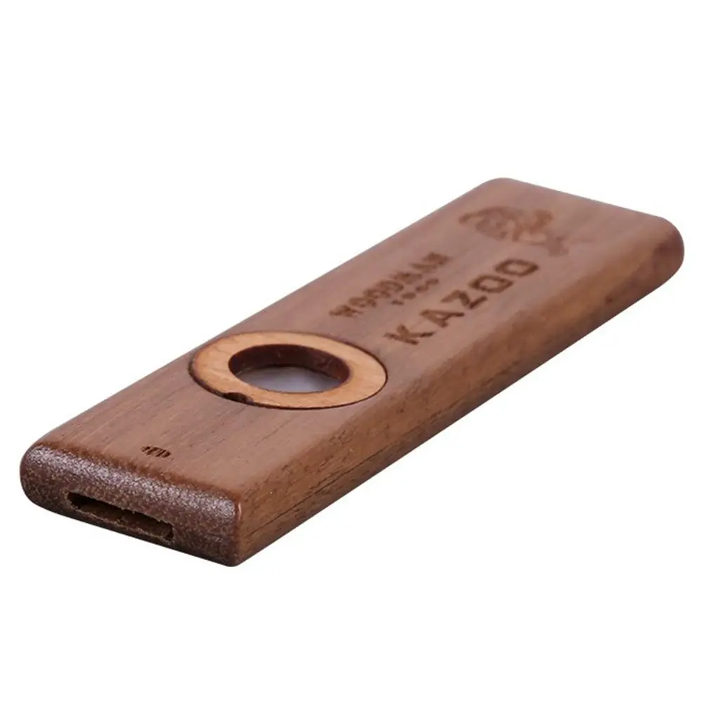 

Wooden Kazoo Musical Instrument Ukulele Guitar Partner Wood Harmonica with Metal Box for Music Lover Beginner