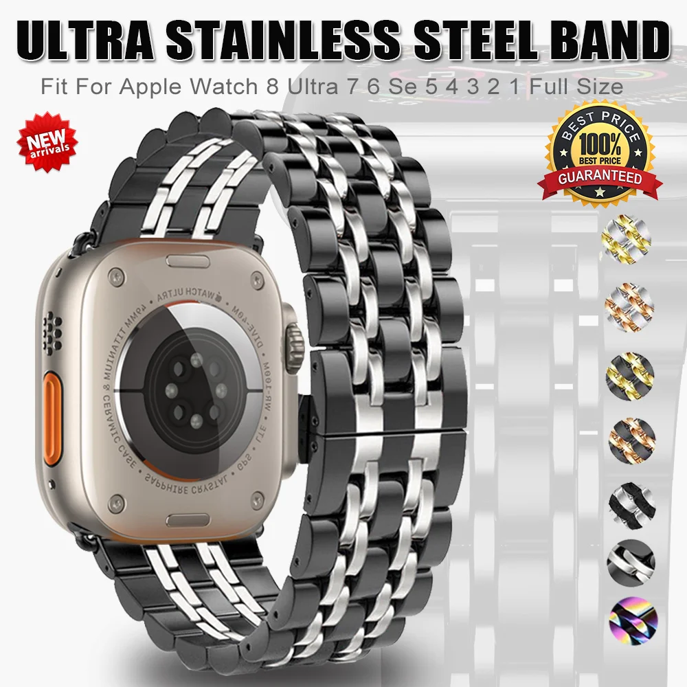 

Браслет из нержавеющей стали для Apple Watch Ultra 8 7 6 5 4 3 44 мм 45 мм 40 мм 41 мм