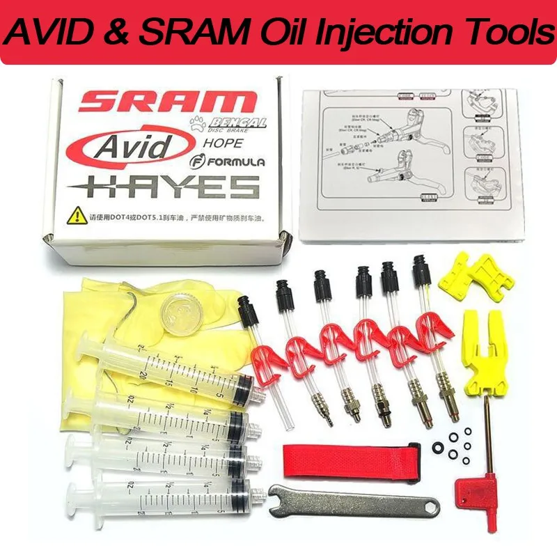 

SRAM Bicycle Hydraulic Brake Bleed Kit Universal Road Mountain Bike Oiling Kit Professional Bike Brake Repair Tool for AVID SRAM