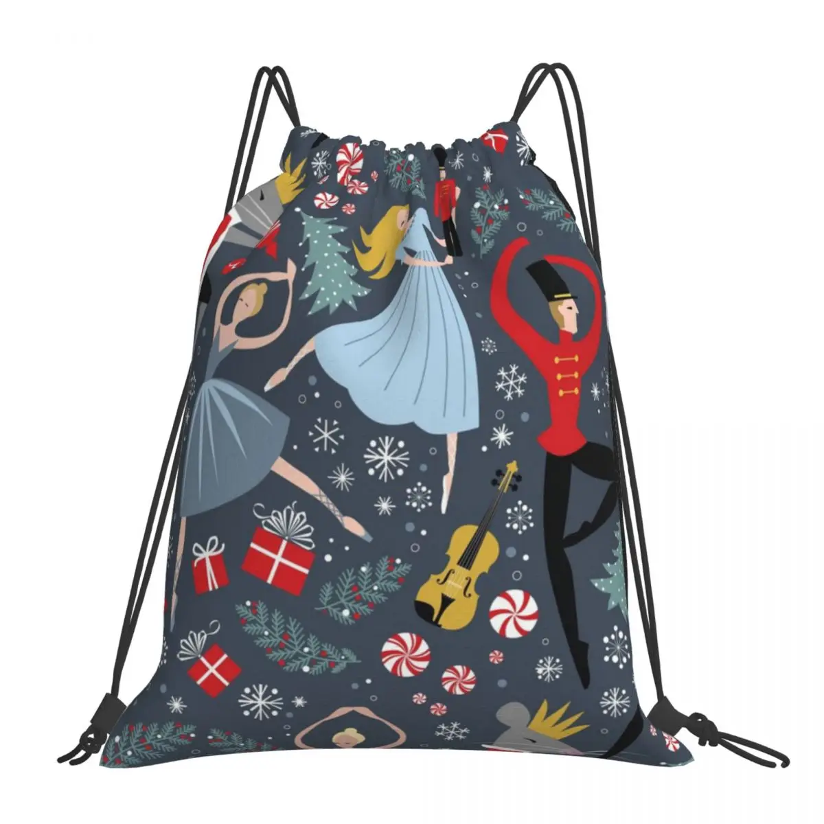 

Clara's Nutcracker Ballet Repeat By Robin Pickens Backpacks Portable Drawstring Bags Drawstring Bundle Pocket Shoes Bag Book Bag