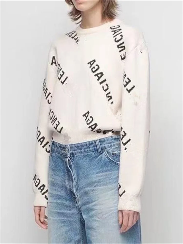 

Sweater Men Women Clothing High Quality O Neck Knitted Sweaters 2022 Autumn Winter New Fashion Temperament Loose Couple Pullover