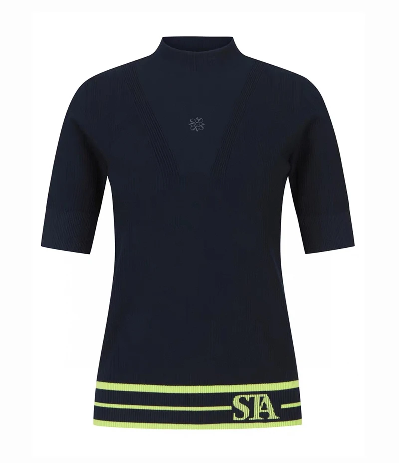 

Standrews Golf Wear Women's Short-sleeved Knitwear Fall 2023 New Round Neck Joker Slim-fit Sweater Sports Golf Top