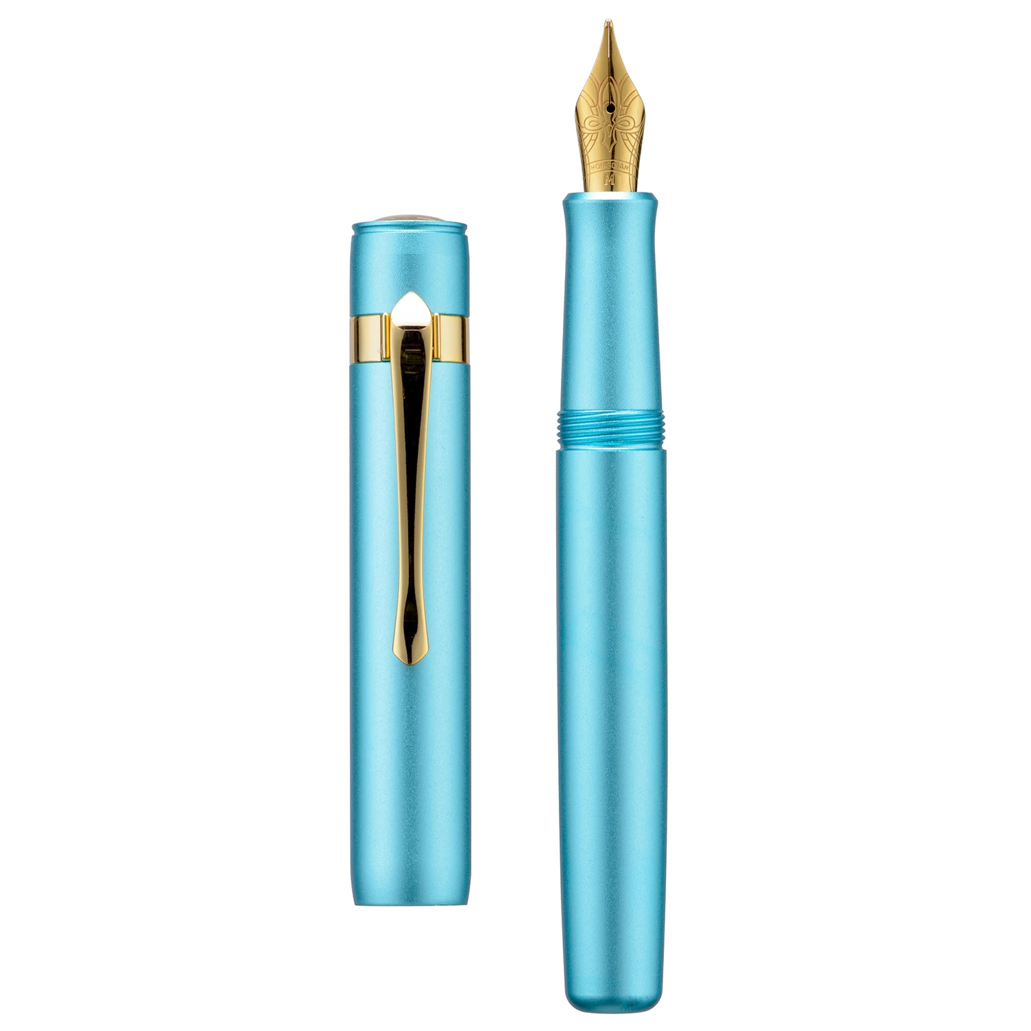 Небесно-голубая перьевая ручка Hongdian M2 из алюминиевого сплава