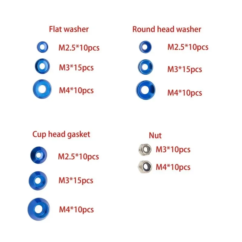 Шайба из алюминиевого сплава винт с потайной головкой M2 5 M3 M4 набор для украшения