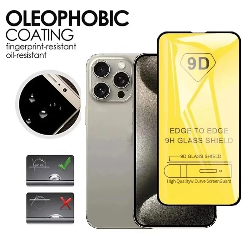 Фото Защитное стекло 9D для iPhone 17 Air, 18, 16, 15, 11, 12, 14, 13 Pro Max, 16e, 8, 7 Plus, 13, 12 Mini, XR, XS, X, SE 2022, 2020 №4