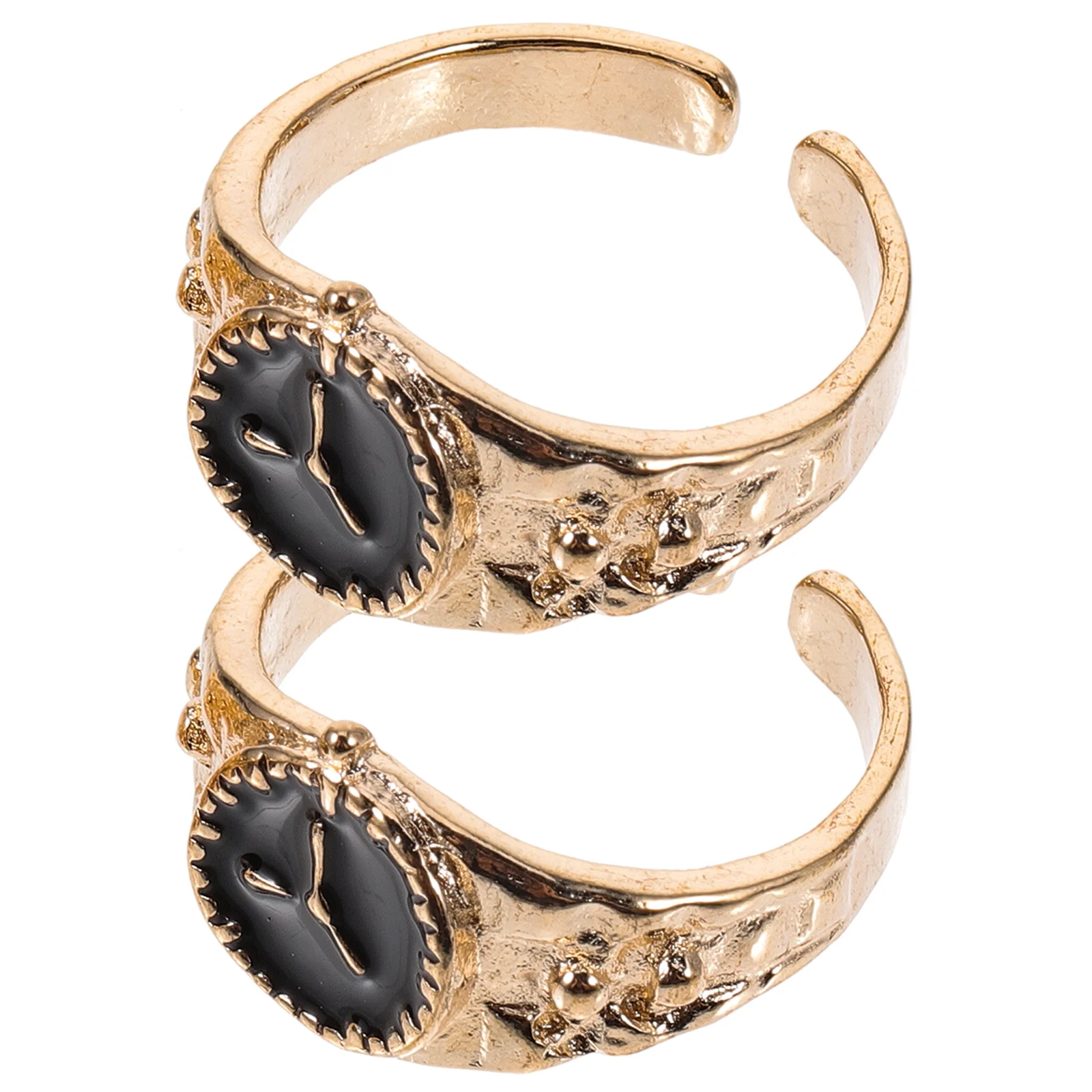 

2 Pcs Mini Decor Metal Watch Props Toy House Watches Sweet 2x2cm Miniature Golden Child