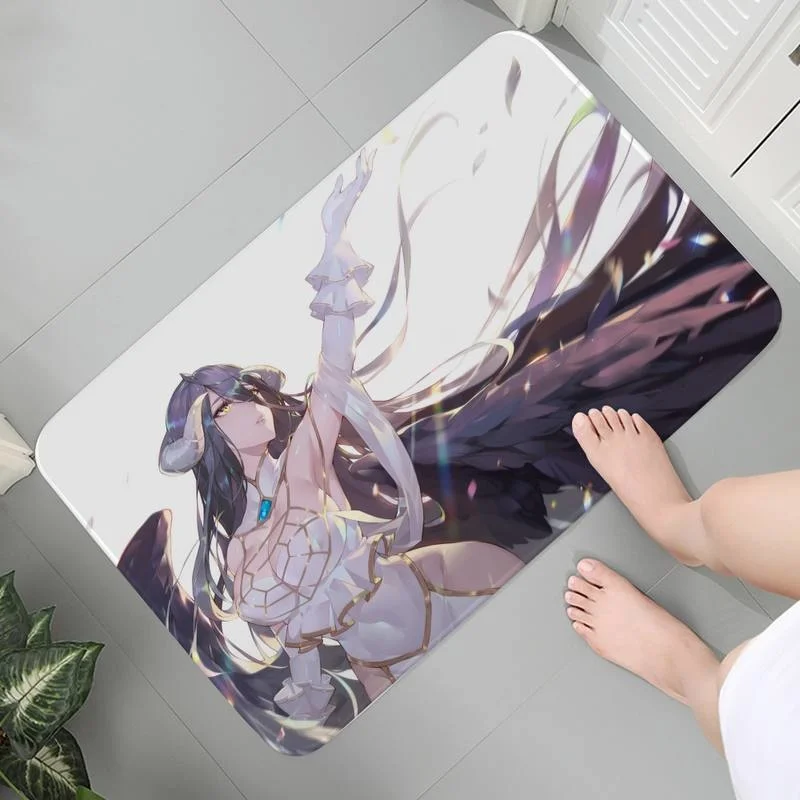 

Anti-slip Carpet Bathroom Flannel Rug Bedroom Mats Art Decoration Anime Overlord Albedo Nazarick Bath Mats Prayer Rug Parlor Mat