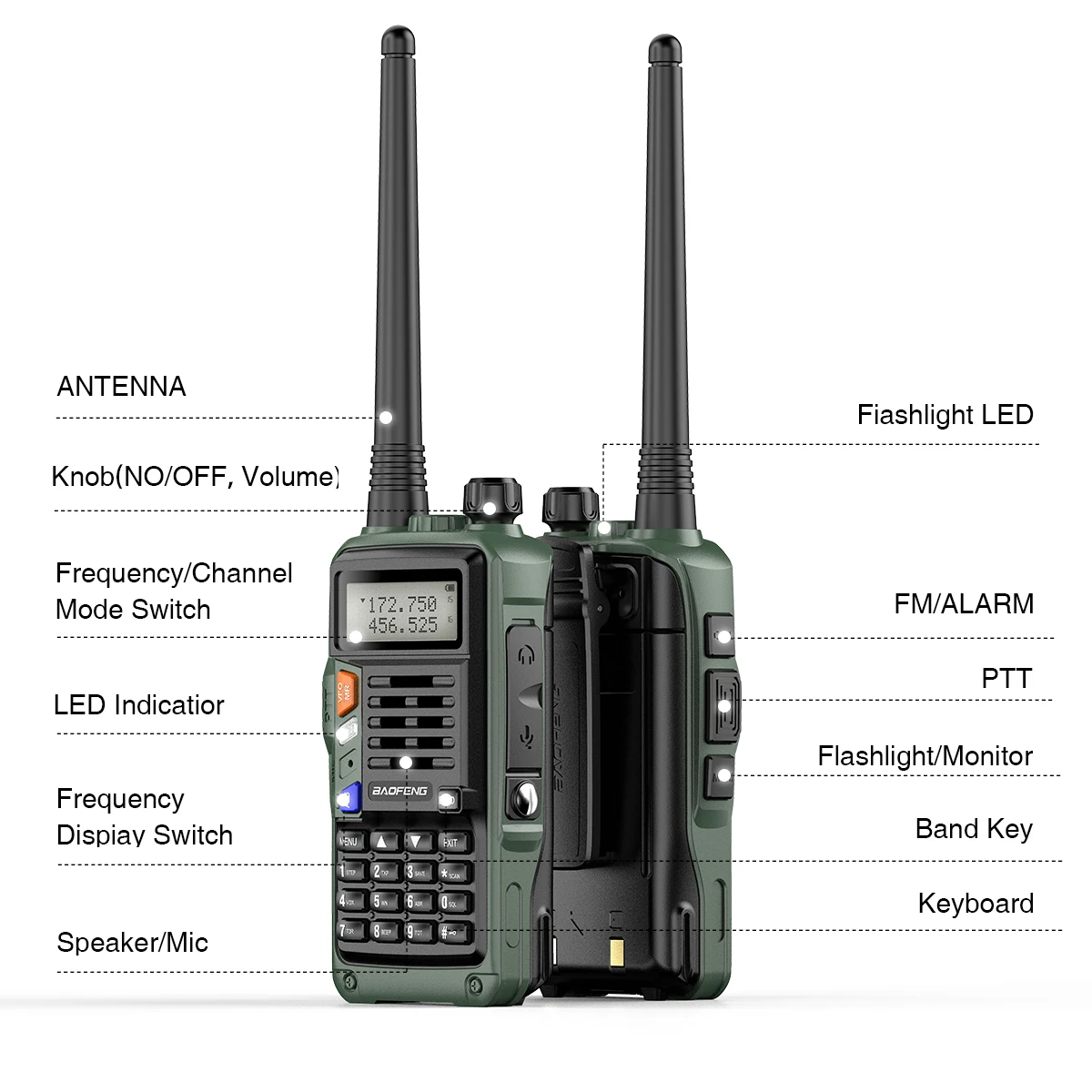 4/2 PCS BaoFeng UV-S9 Plus Powerful Walkie Talkie 10W 10KM Long Range Ham Two Way Radio Two Way Radio Dual Band Dual Transceiver