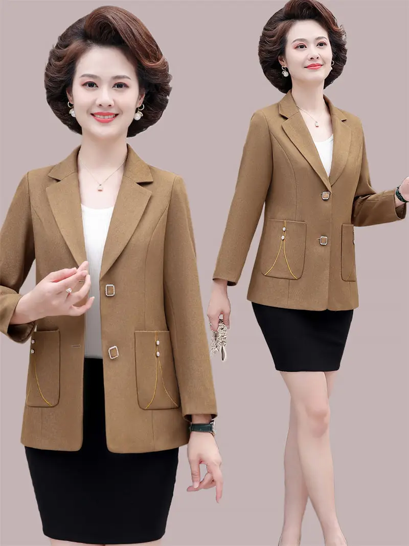 

Mom's Autumn Coat Women's Short Style Blazer 2022 New Middle-Aged And Elderly Temperament Casual Suit Jacket Spring Top T128