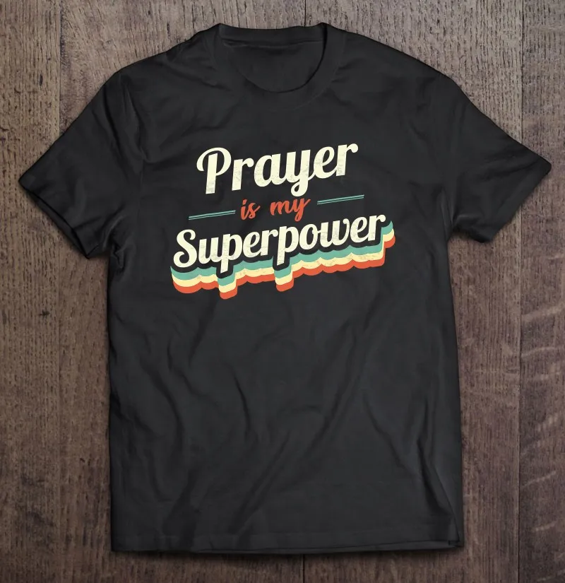 

Футболка мужская молитвенная с надписью молитва «My Superpower», смешной подарок, Винтажный дизайн, оверсайз, одежда в стиле Харадзюку