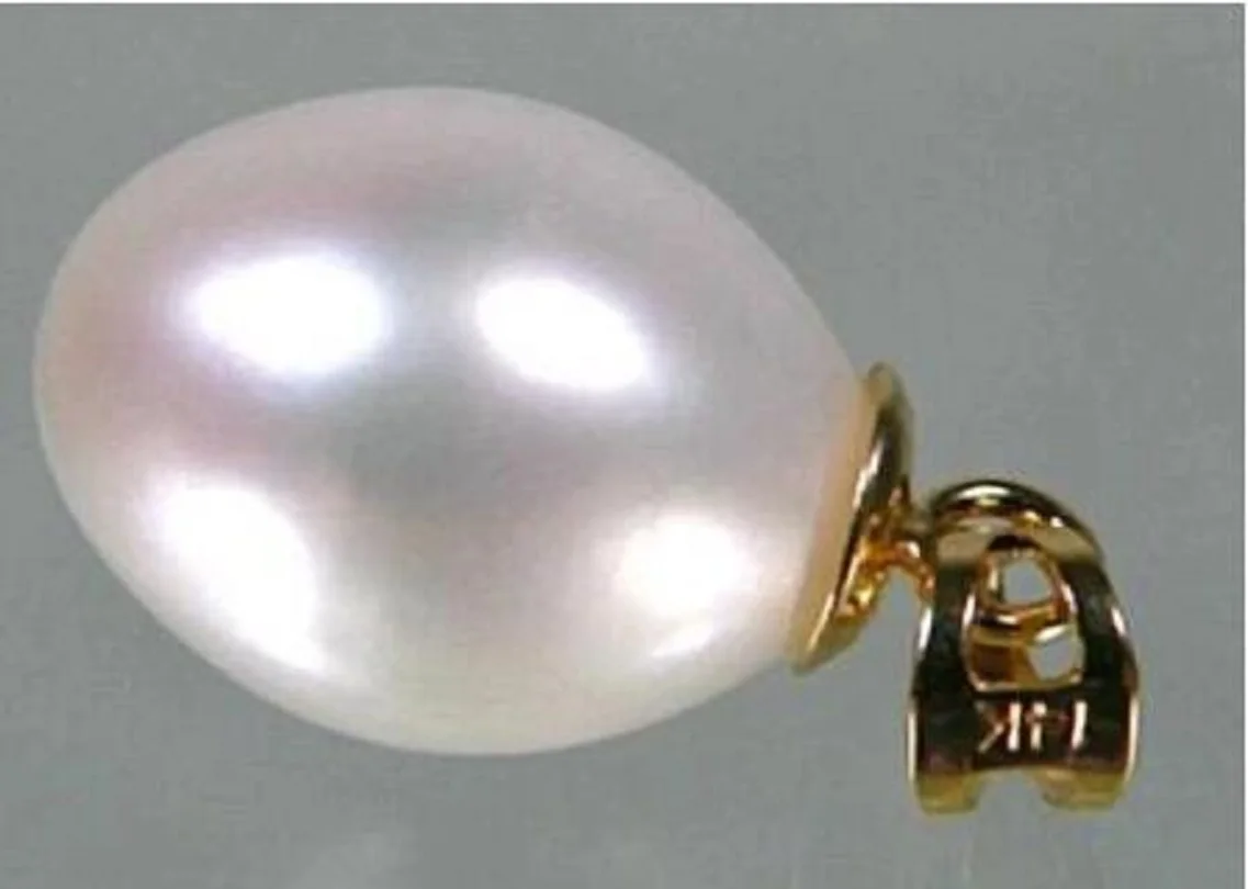 

New AAA 9-12mm South Sea Genuine White Pearl Pentand NECKLACE 14k fine jewelry