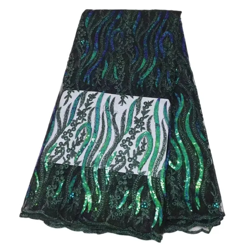 

Высококачественный африканский тюль с блестками, кружевная ткань, французская сетчатая кружевная ткань, нигерийский тюль, кружевной материал для вечеринки, шитье 5 ярдов