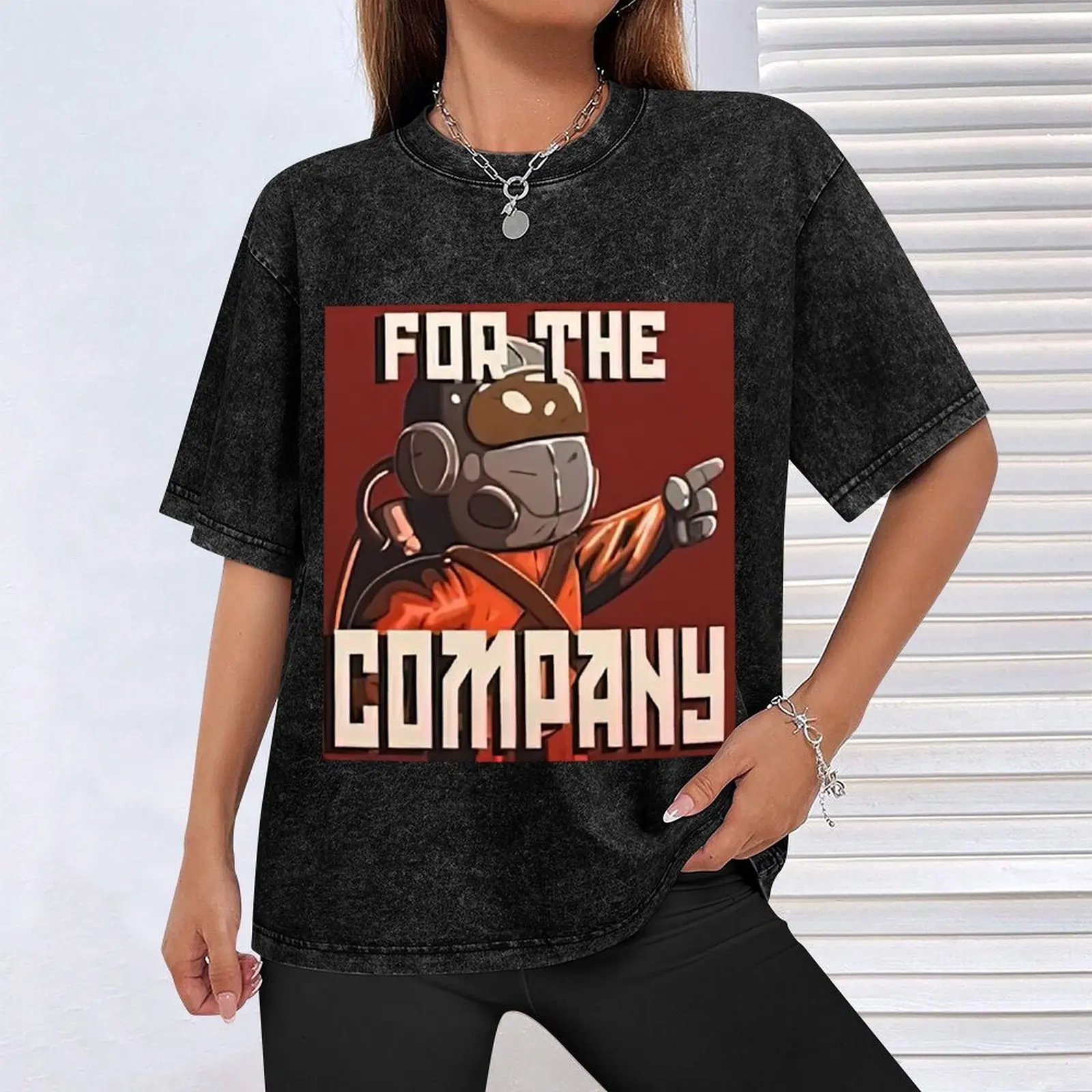 Фото Футболка Lethal Company с художественным принтом, модная, повседневная, с короткими рукавами №4