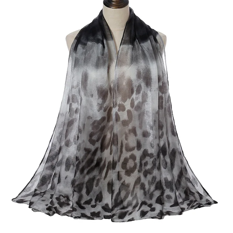 

Зимний Теплый мягкий новый корейский шарф из Балийской пряжи для путешествий на открытом воздухе повязка на шею тюрбан длинный Леопардовый принт сшитая цветная Женская шаль C17