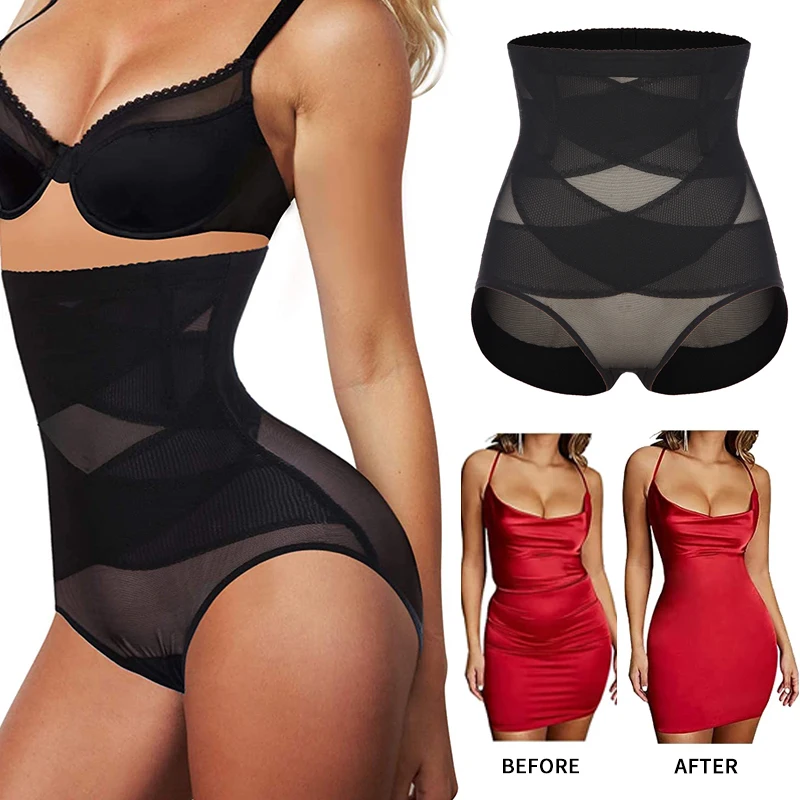

Womens High Waist Slimming Panties Tummy Control Briefs Female Trainer Shaping Underpants Butt Lifter Shapewear Thong Underwear
