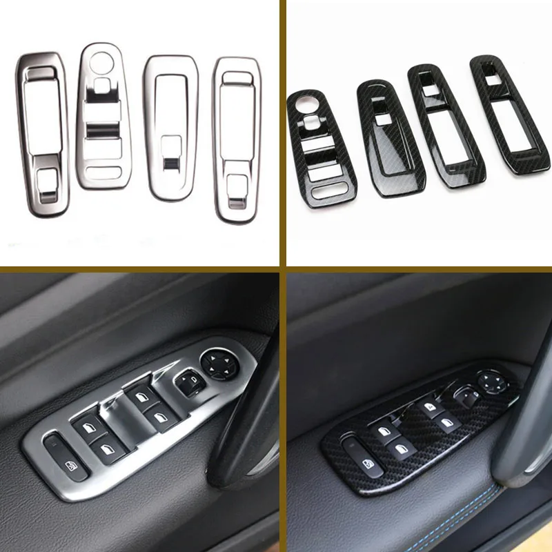 

My Good Car Window Switch Cover Glass Lifter Button Panel Decoration Sticker for Peugeot 308 Car accessories