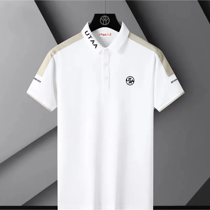 

2023 Summer New Breathable Golf UTAA Brand Polo Shirt Men's Casual Short Sleeve Summer Men's Polo Shirt Sports T-shirt Top