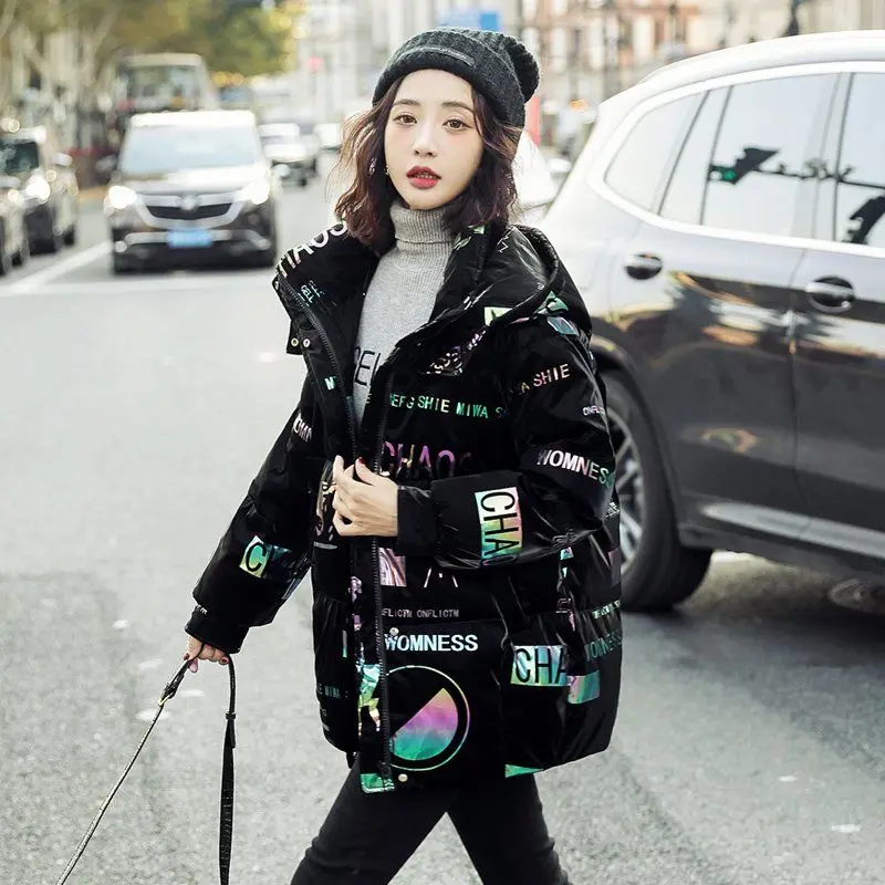 Зимние блестящие пуховые куртки женская одежда 2022 зимние пальто новые модные