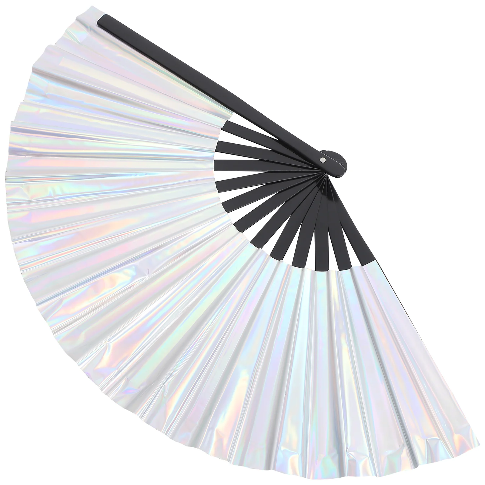 

Hand Fan Plastic Fluorescence Japanese Fans Folding Pvc Held Women Foldable Large