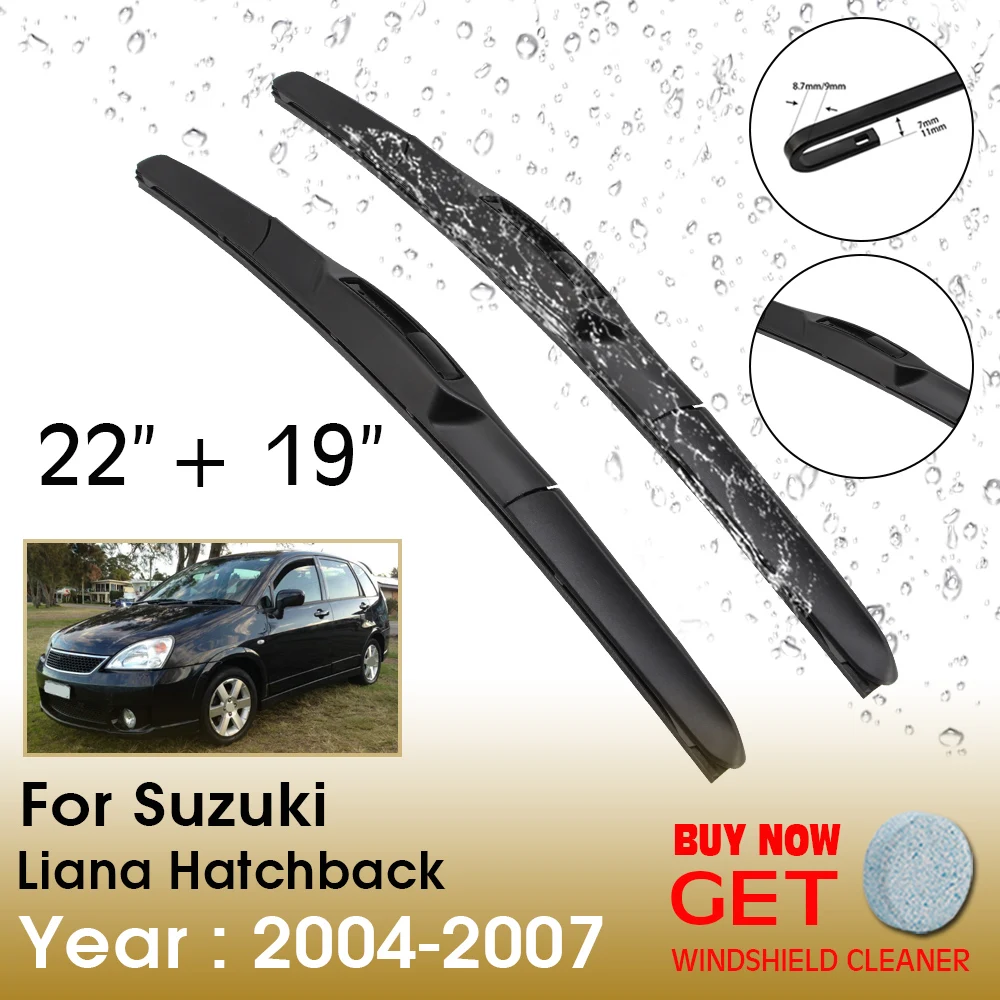 

Car Wiper Blade For Suzuki Liana Hatchback 22"+19" 2004-2007 Front Window Washer Windscreen Windshield Wipers Blades Accessories