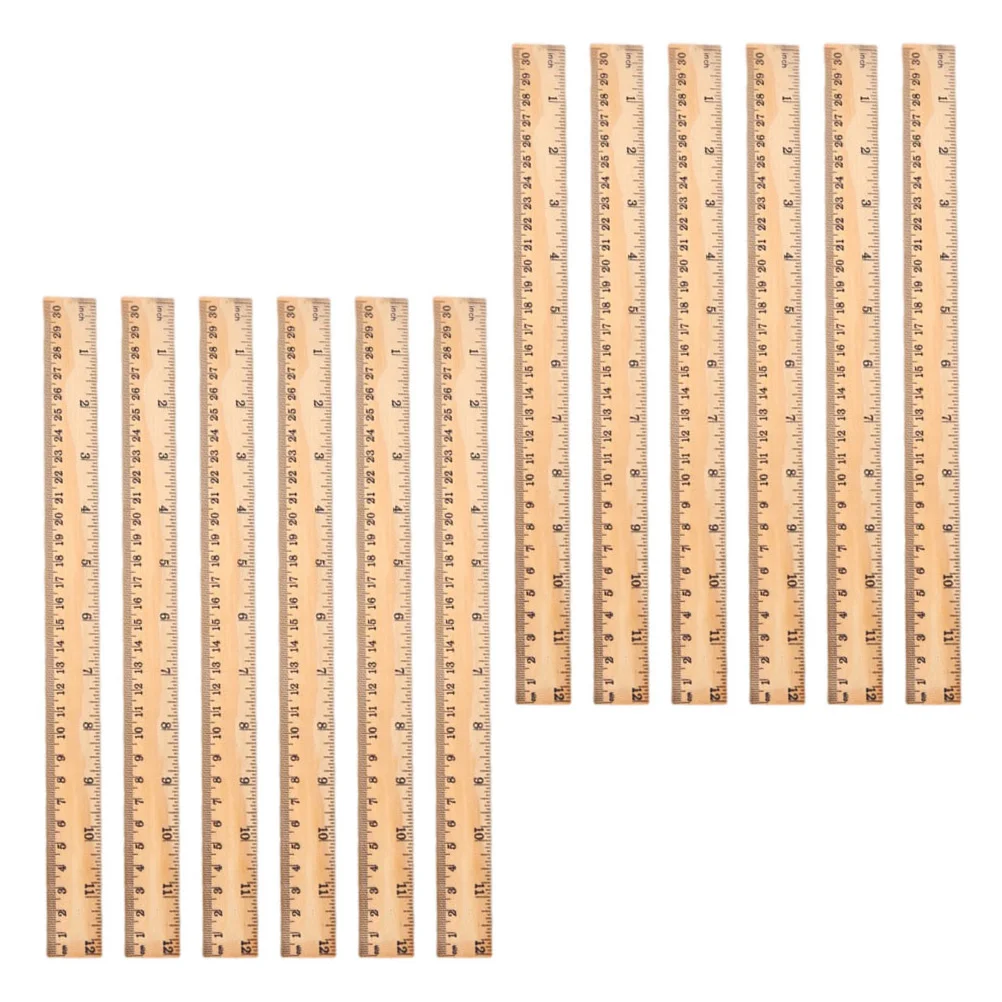 

Wooden Ruler Student Accessory Rulers Portable Straight Convenient Kids Household Multi-function