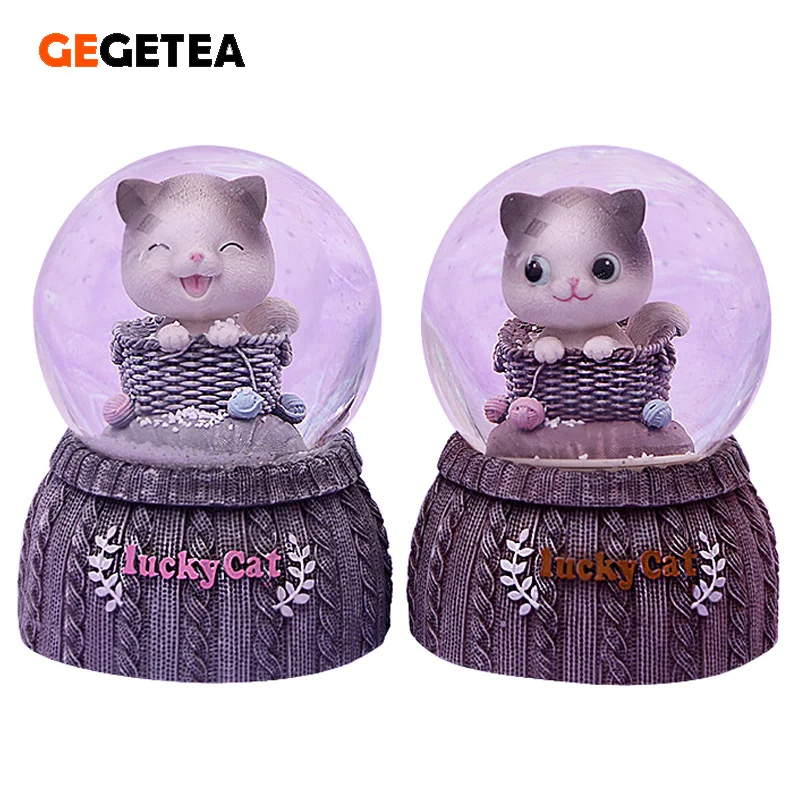 

Маленький хрустальный шар с подсветкой, фигурные поделки из смолы, украшение для дома, подарки для пар, детские подарки на день рождения