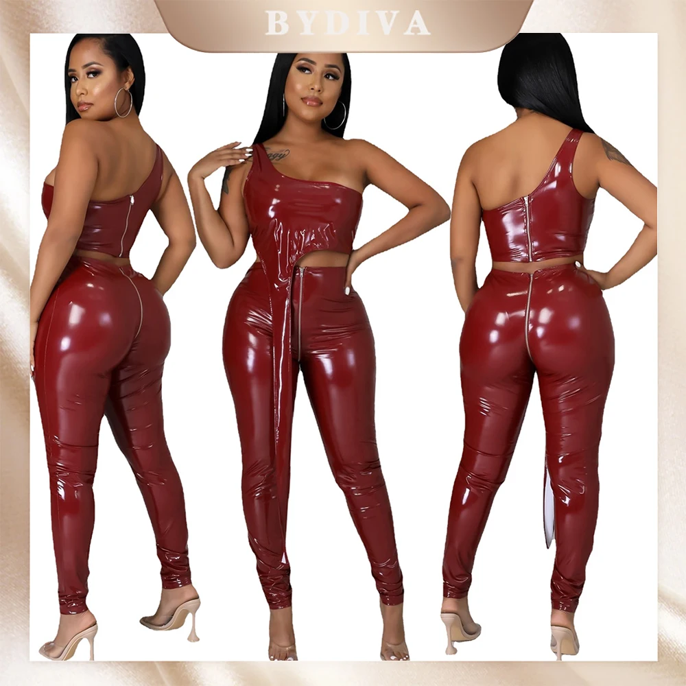 BYDIVA искусственная кожа сексуальный на одно плечо без рукавов необычный жилет