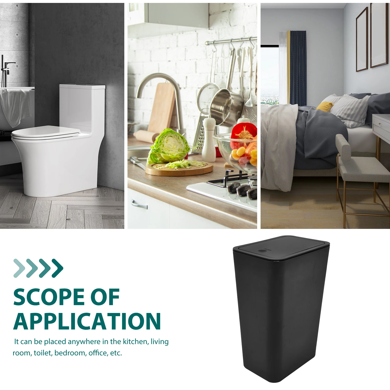 Небольшой пресс-тип мусорный бак с крышкой кухонный для ванной комнаты