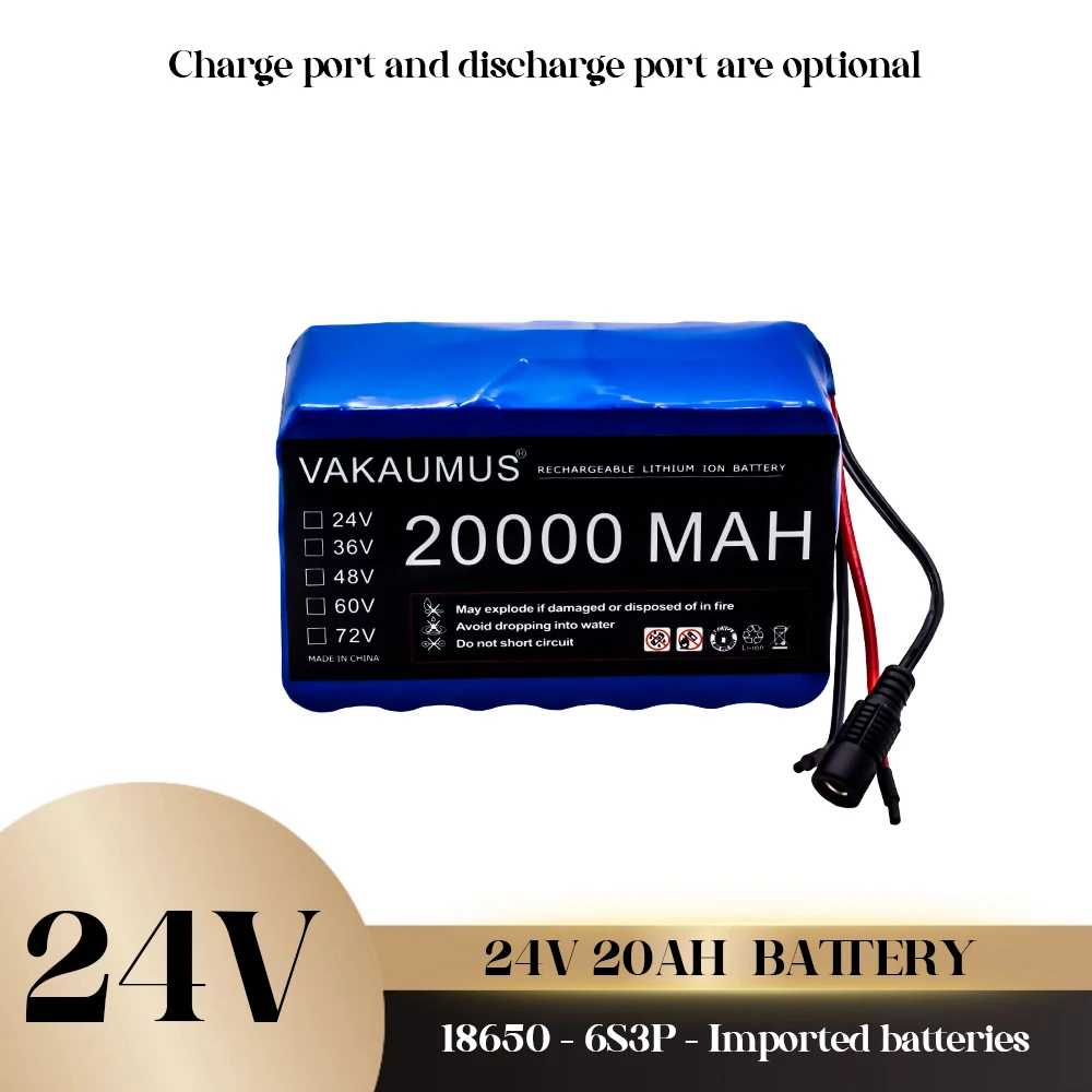 

Аккумулятор 6S3P 24 в 20 Ач, 25,2 в, 20000 мАч, BMS, электрический велосипед, игрушечный автомобиль, 18650 фотоаккумулятор + зарядное устройство, высокая м...