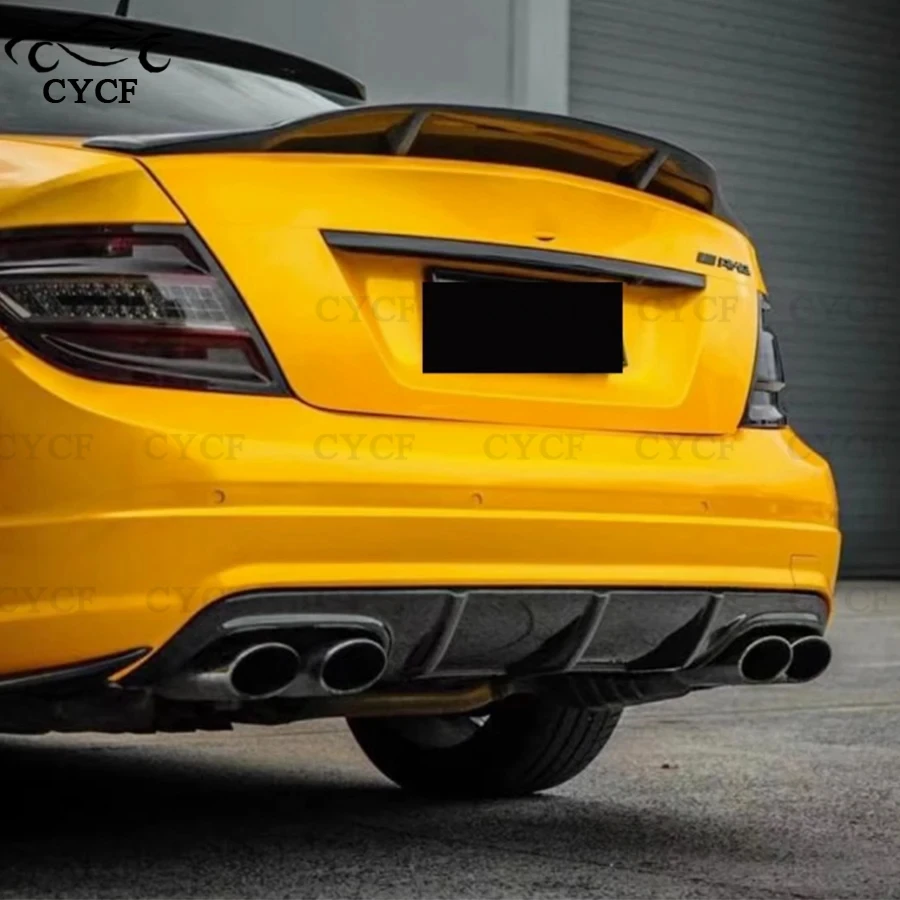 Для Mercedes-Benz C Class W204 C63 AMG 2012-2014 задний бампер из углеродного волокна диффузор