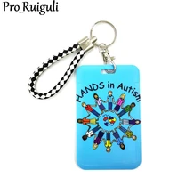autism pattern wathet credit card id holder bag student women travel bank bus business cards cover badge accessories gifts