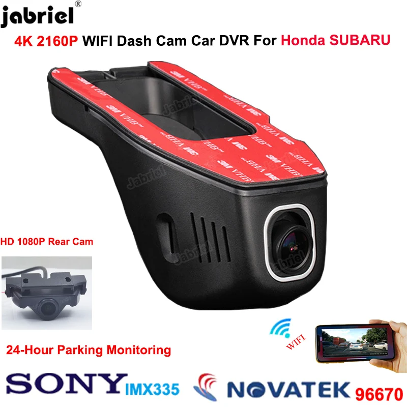 4K Wifi Dash Cam Car DVR for Subaru forester impreza BRZ WRX Ascent Legacy Outback Crosstrek for Honda Civic Jazz Insight Accord