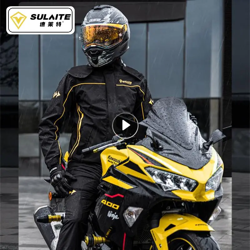 

Мотоциклетный дождевик SULAITE для мужчин и женщин, защита от шторма, водонепроницаемый дождевик для всадника, мотоциклетный плащ, светоотражающая куртка, брюки