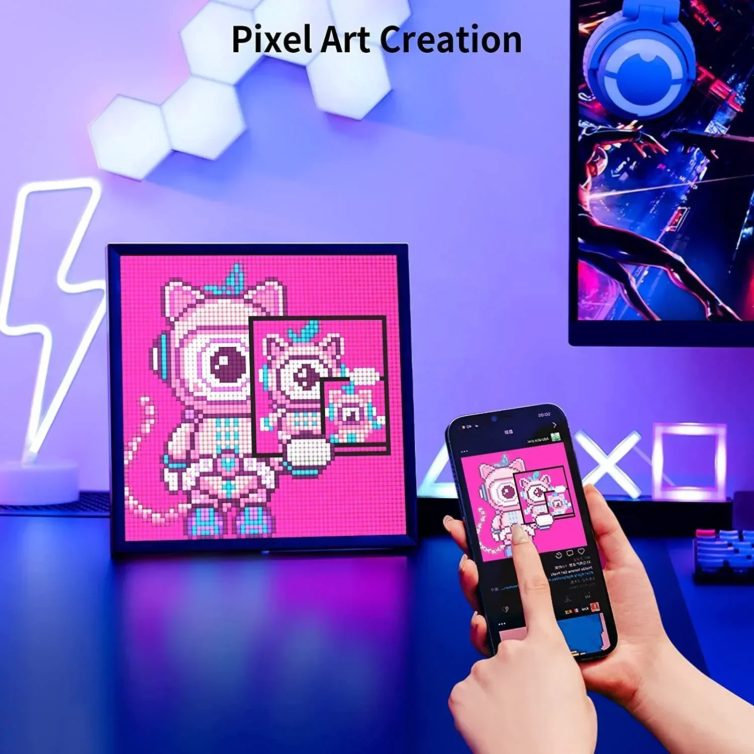 Цифровая рамка Divoom Pixoo 64 WiFi Pixel Cloud с управлением через приложение X Рамка